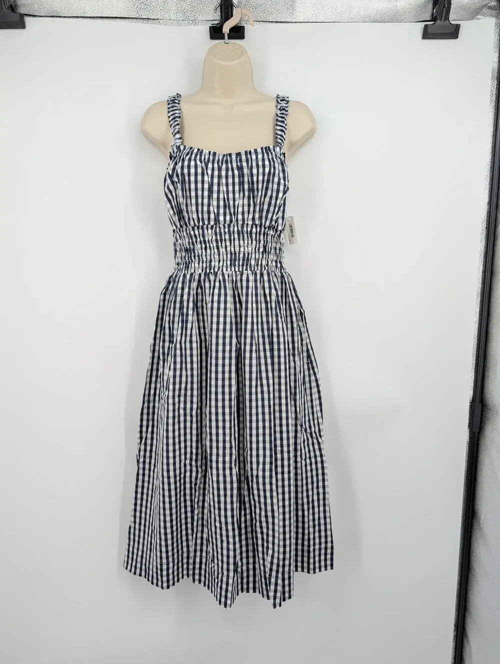 Sofia Grainge X Amazon Cotton Navy Gingham Plaid Medium Cottagecore Feminine - Picture 1 of 9